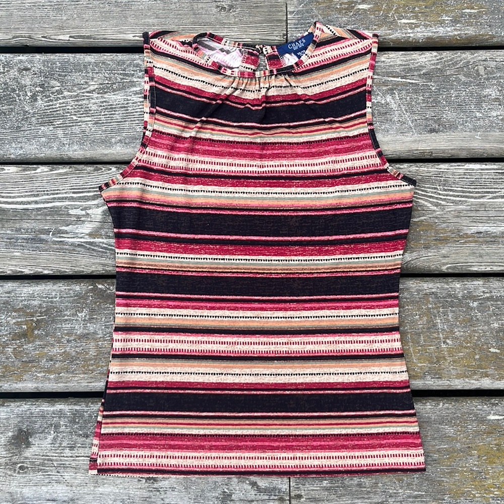 Chaps Striped Tank Top